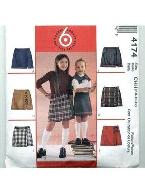 Vintage Sewing Pattern McCalls 4174 Girls/Childrens Skorts Size; 7-8-10-12 Uncut